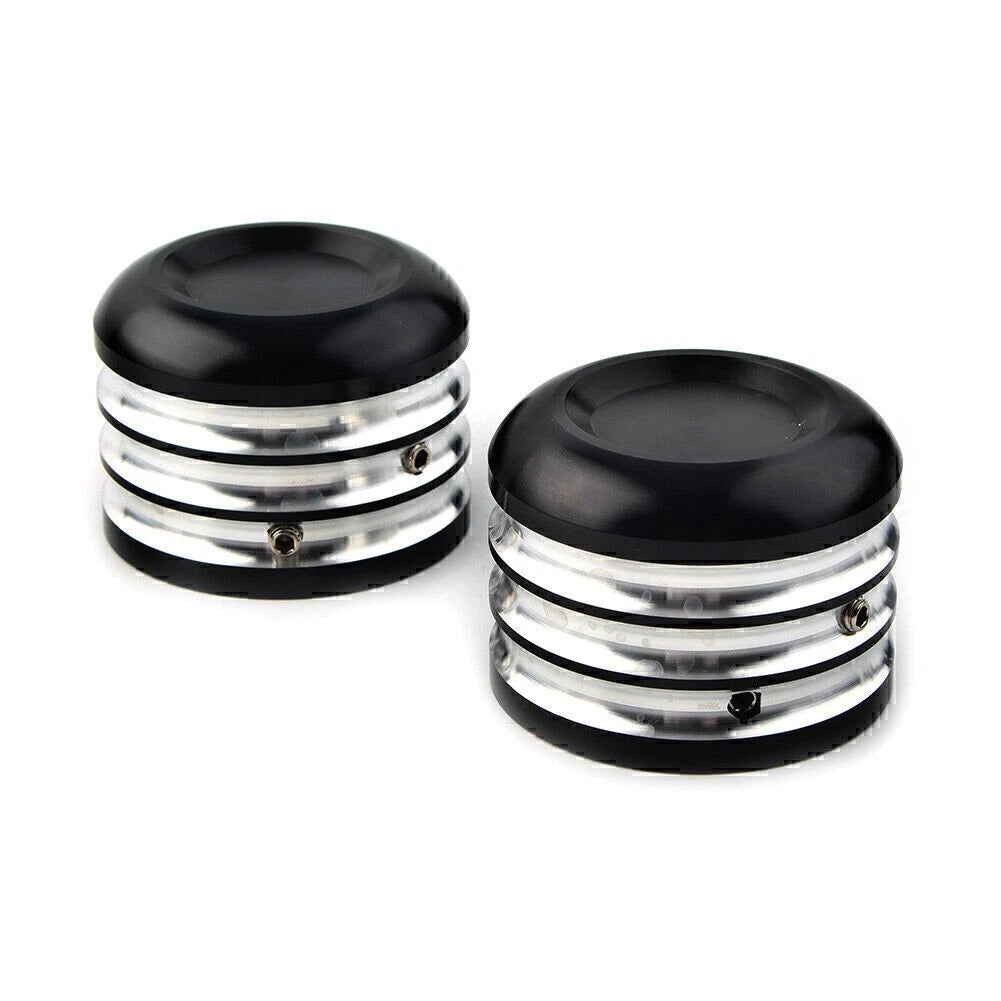 2pc CNC Front Axle Cap Nut Cover for Harley Dyna Electra Glide Sportster Black