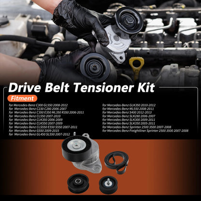 Drive Belt Tensioner Kit Set for Mercedes-Benz C300 GL550 (2008–2012)