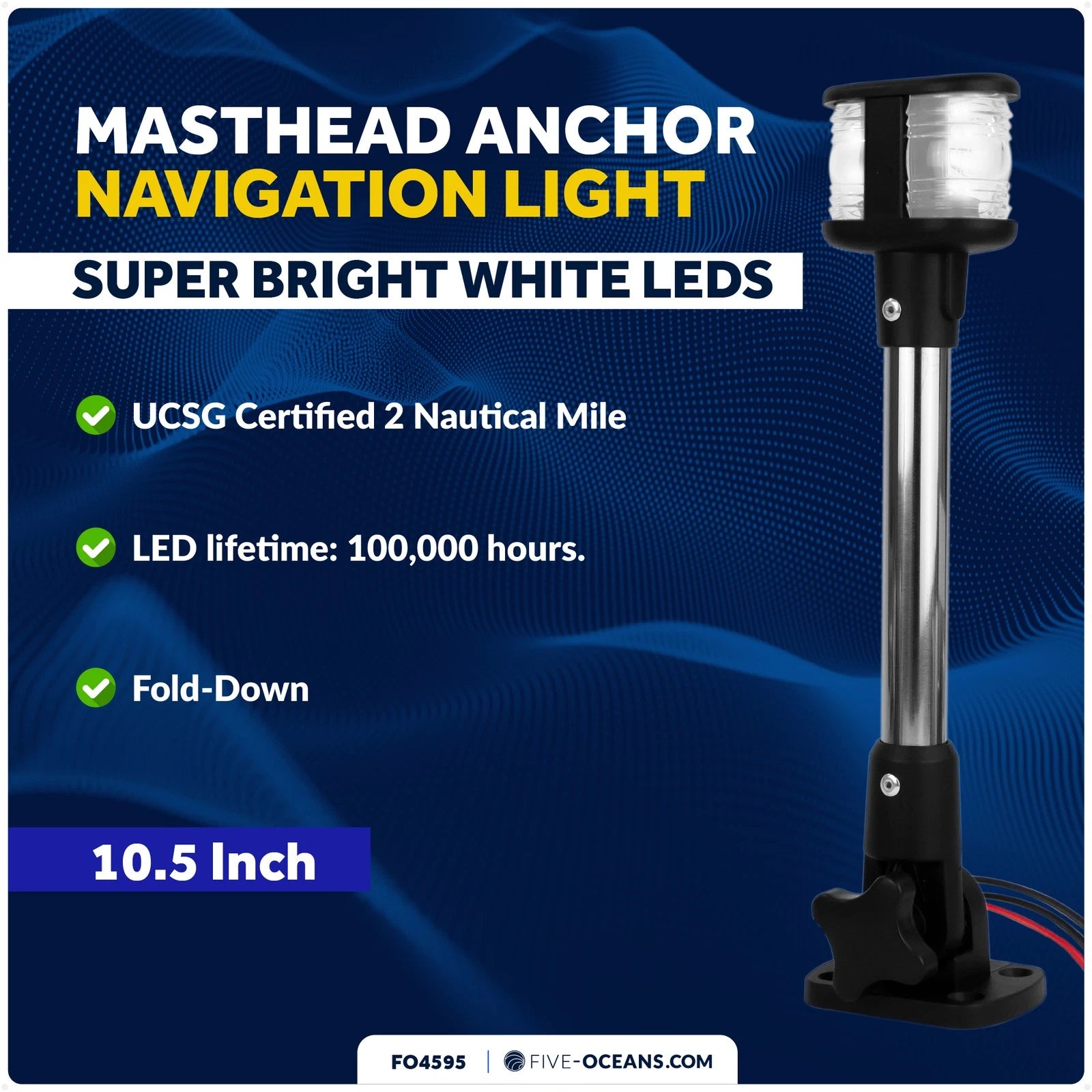 Stern Light Anchor Light for Boat (10.5")