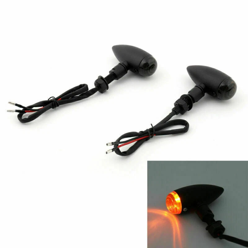2X Black Bullet Turn Signal Light for Harley Softail Dyna Sportster V-Rod (T9)