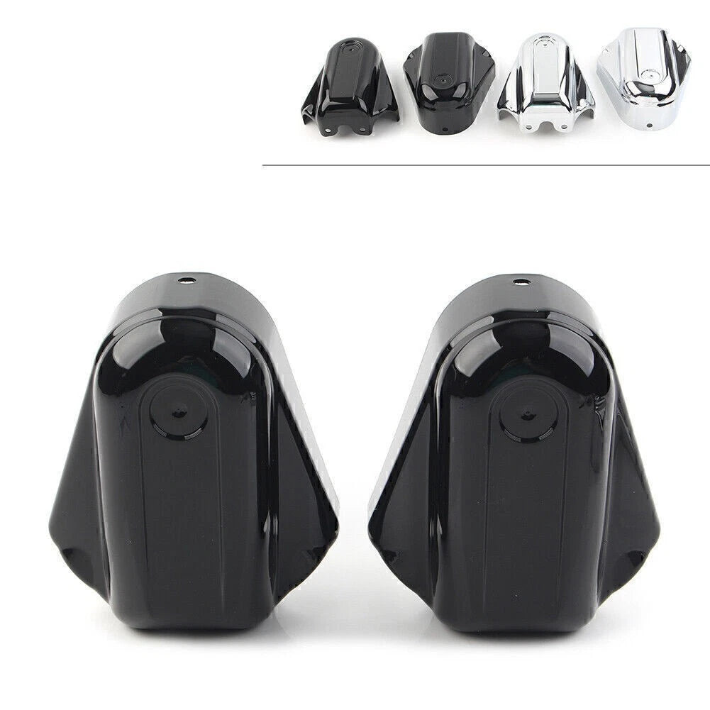 2X Rear Axle Cover Swingarm Caps for Harley Softail (2008–2017) Black/Chrome