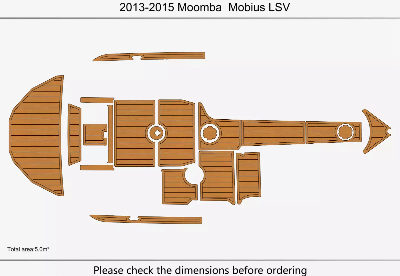 EVA Foam Faux Teak Deck Floor for Moomba Mobius LSV (2013)
