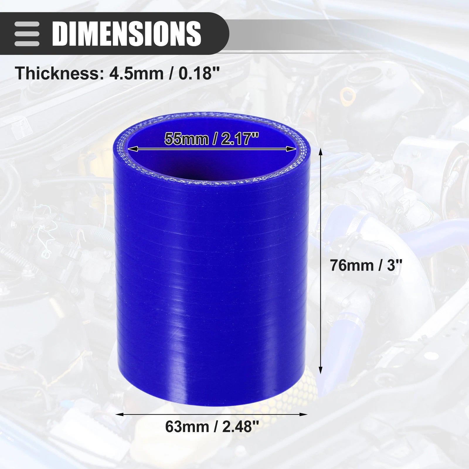 55mm Silicone Hose Coupler for Universal Applications (Intercooler Tube)