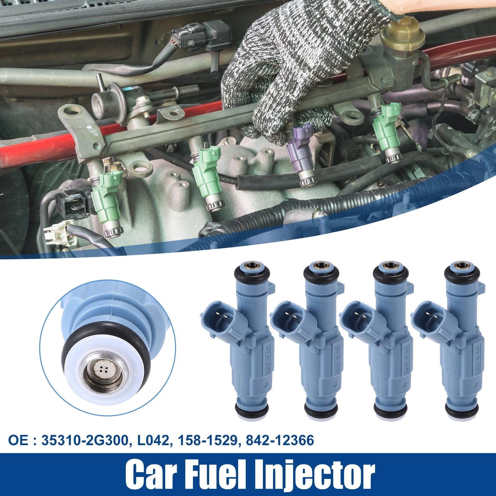 Fuel Injector Nozzle Replacement (4pcs) for Hyundai Sonata 2.4L (2010–2015)