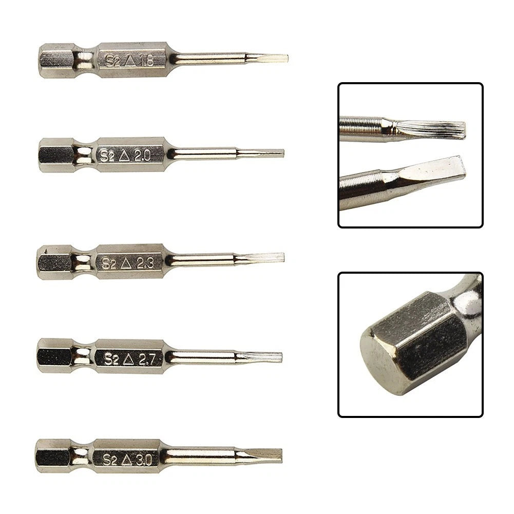 5 Pcs Magnetic Triangle Head Screwdriver Bits 1/4" Hex Shank 50mm