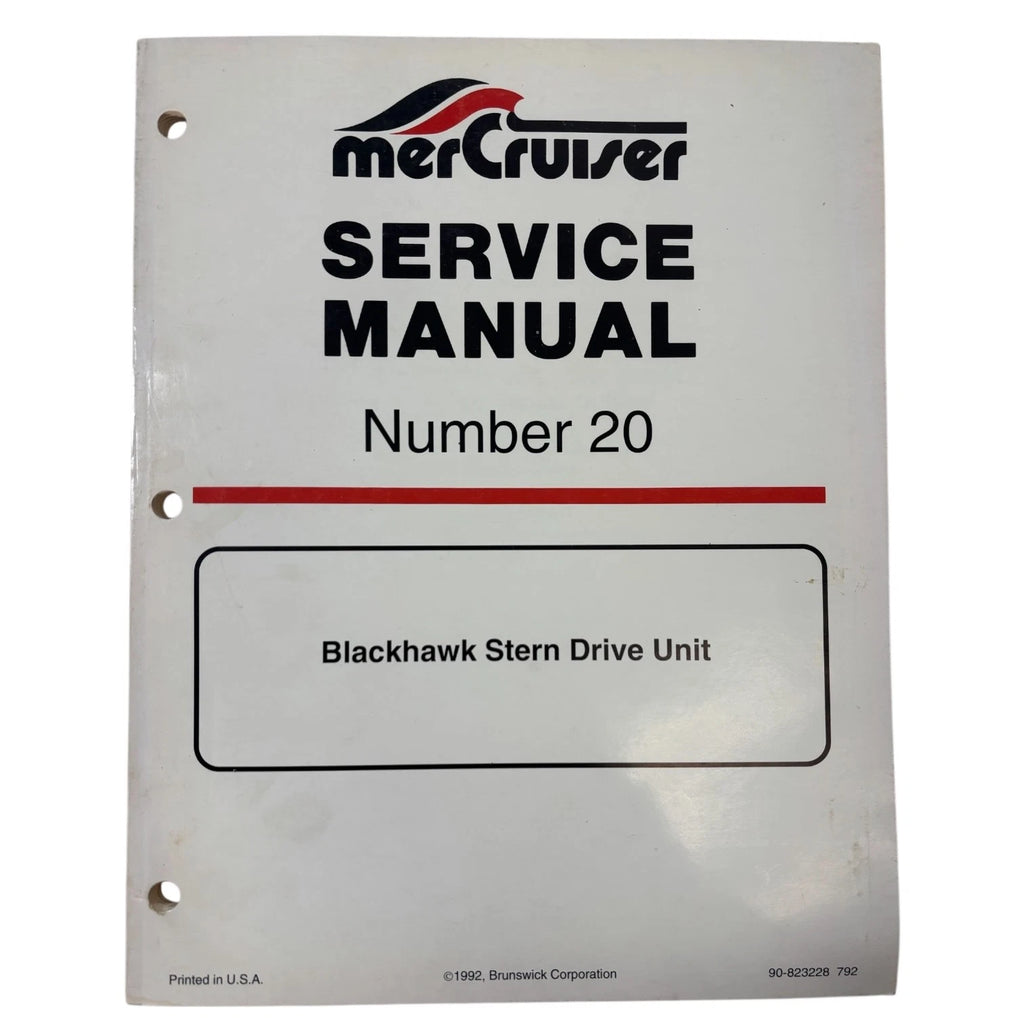 Blackhawk Sterndrive Unit Service Manual #20 for MerCruiser (1992)