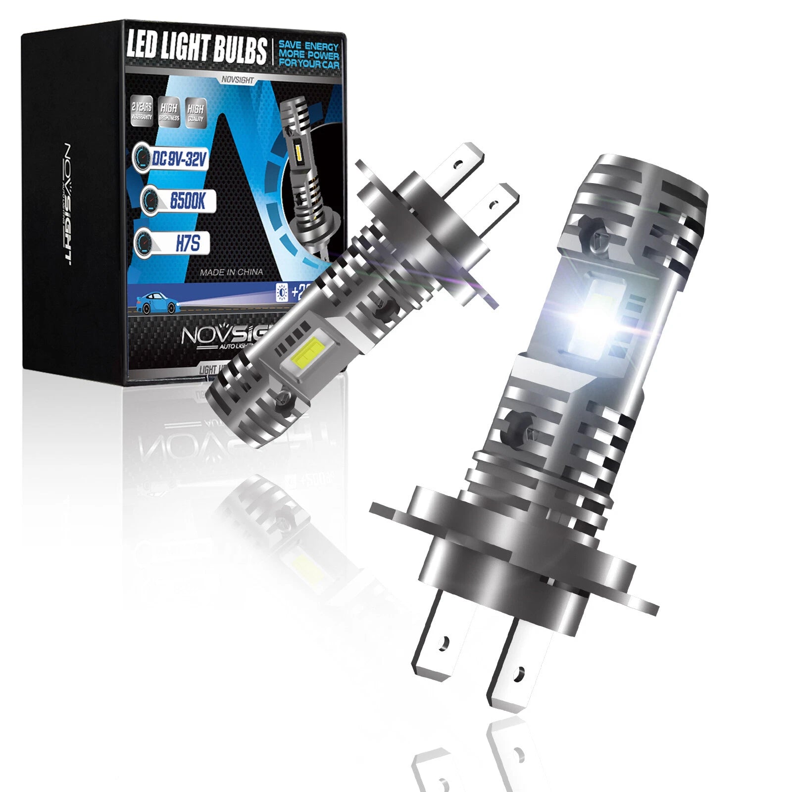 2X H7 LED Headlight Bulbs Conversion Kit 6500K 10000LM for