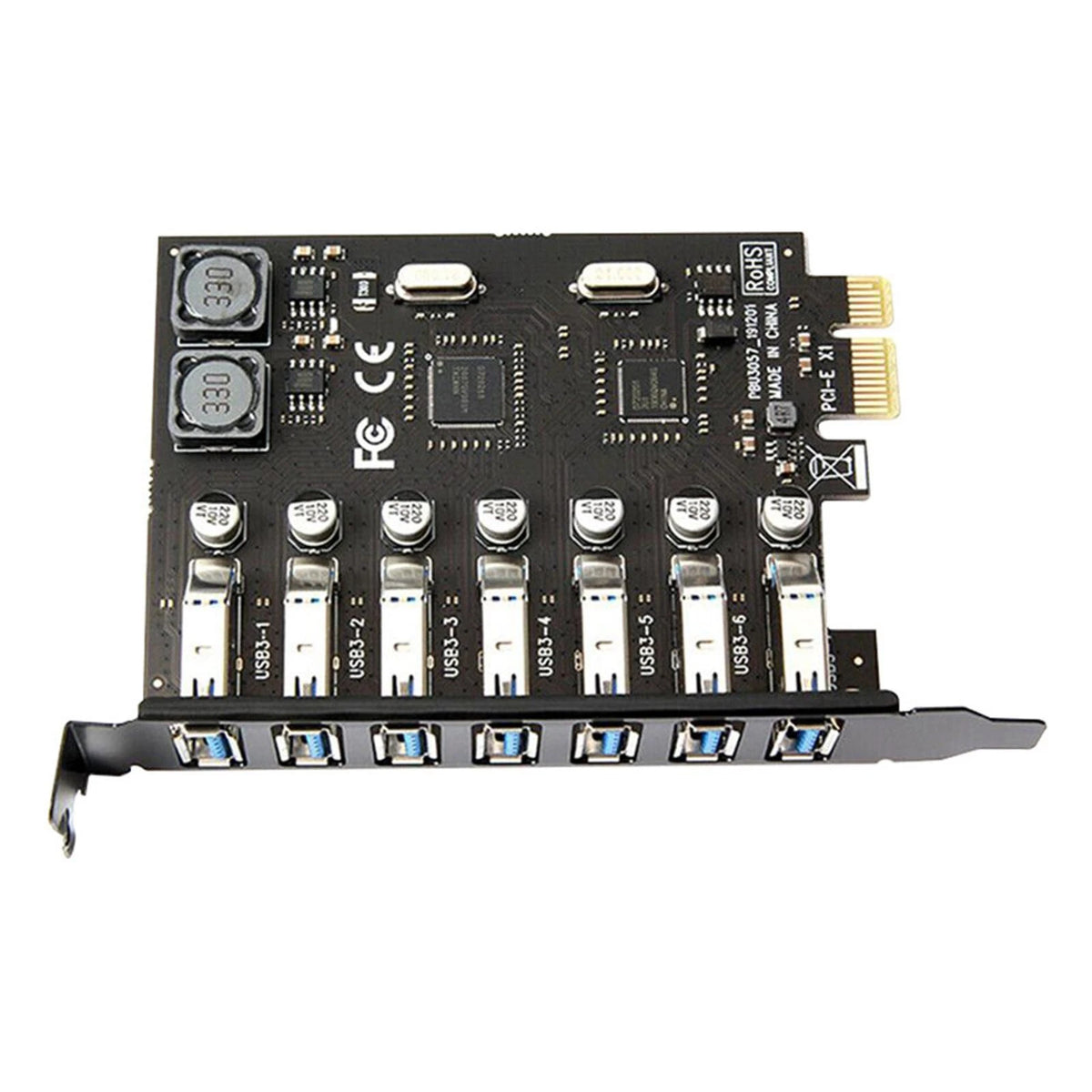 7-Port PCI-E to USB 3.0 Expansion Hub Adapter Card 5Gbps