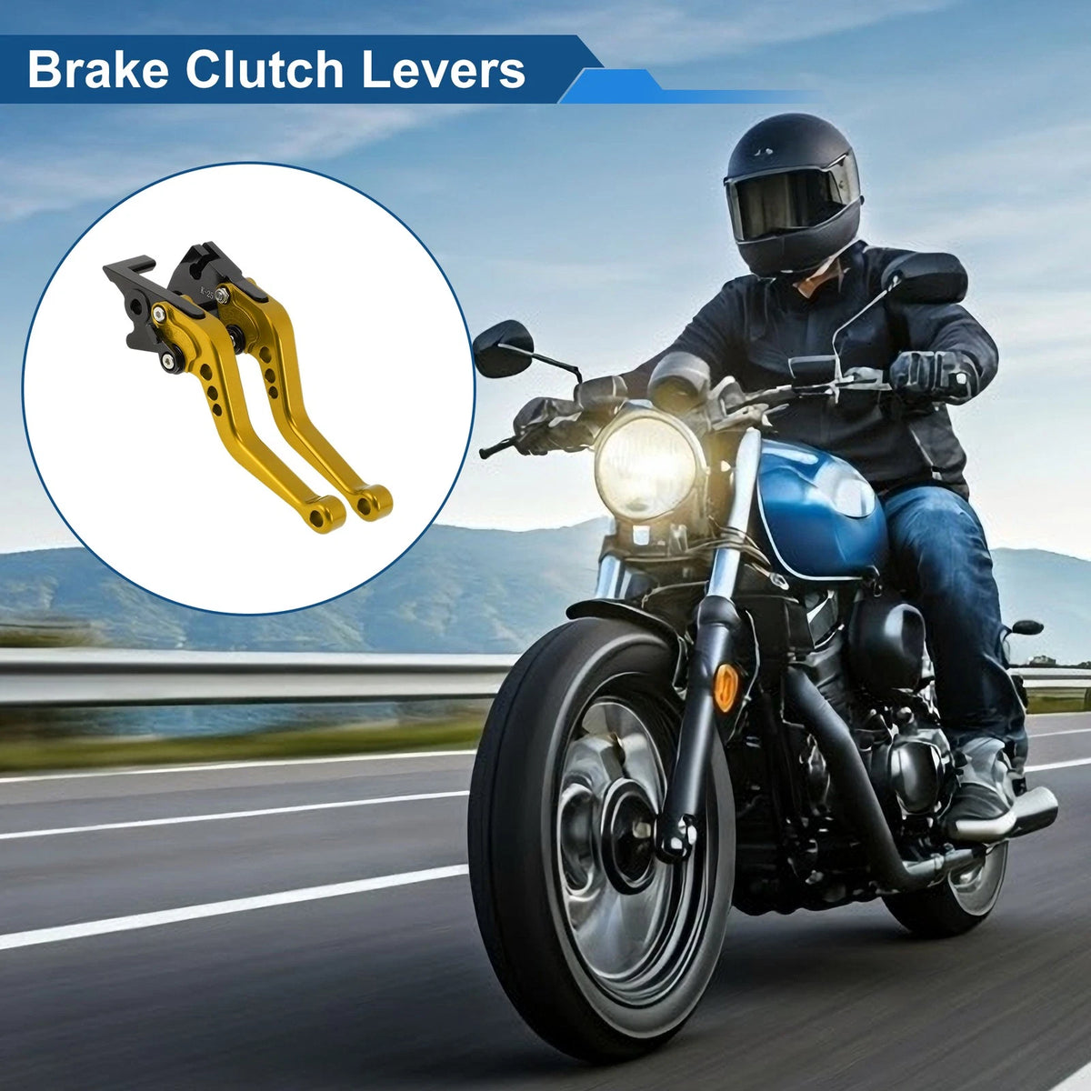 Adjustable Short Brake Clutch Levers for Kawasaki Ninja 300/Z300 (2013–2017) Gold Tone