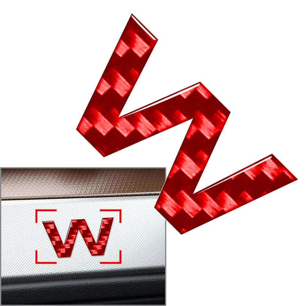 W Red Window Door Badge Emblem for Car