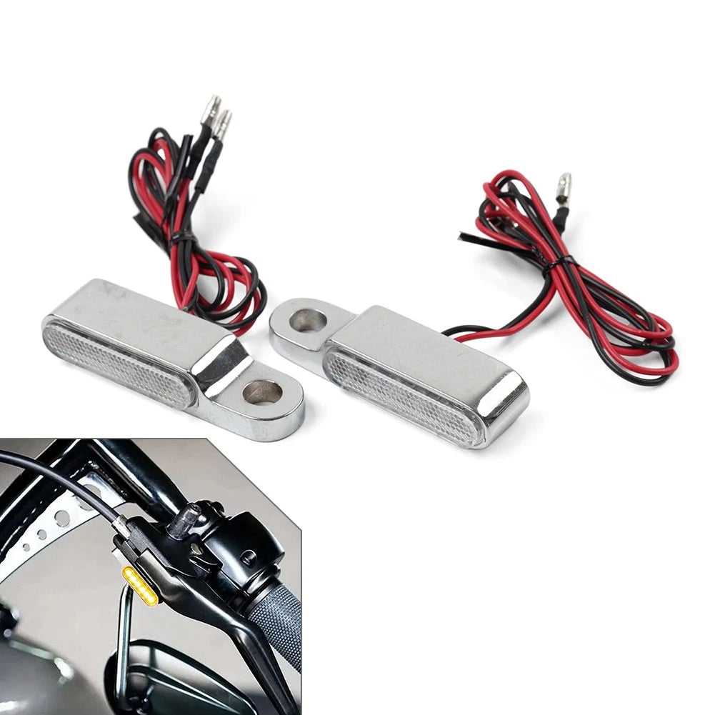 Mini Handlebar Turn Signals Blinker Light Chrome For Harley Sportster XL1200 883