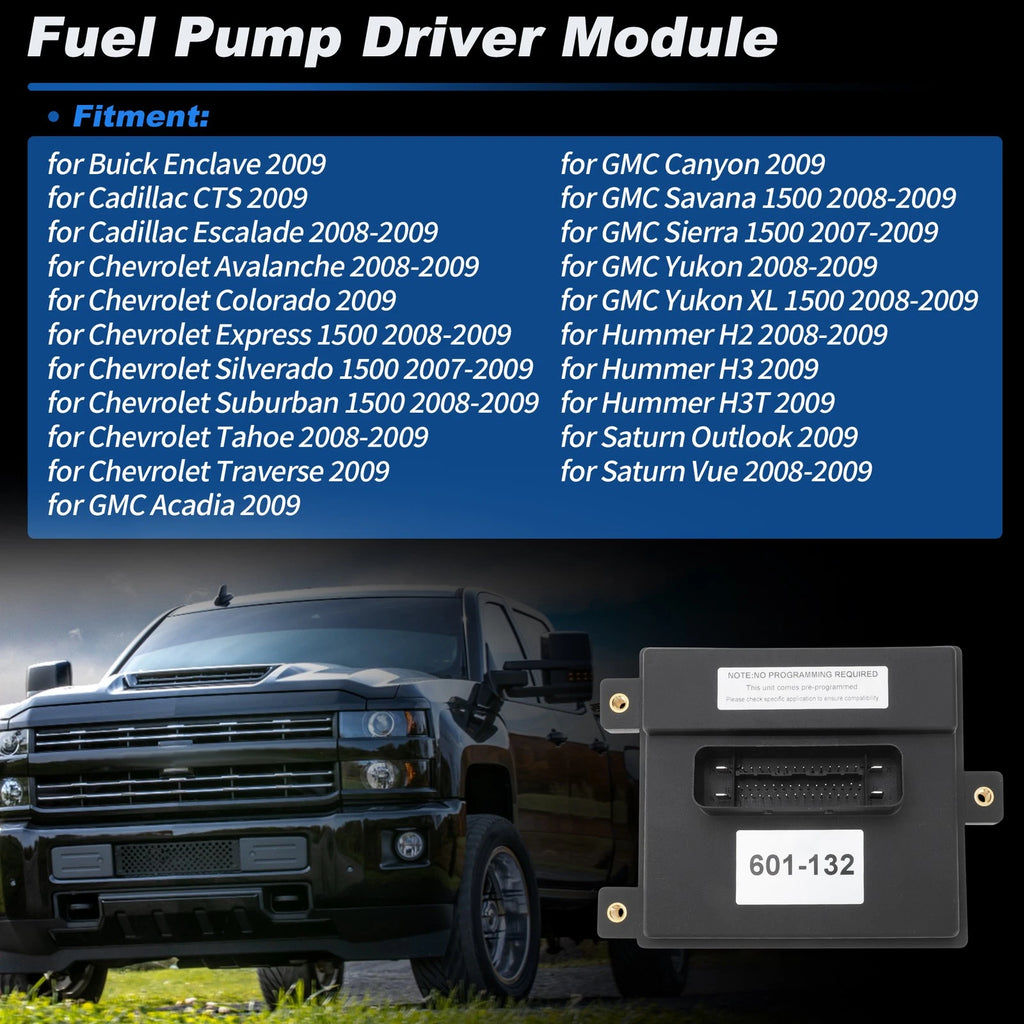 Fuel Pump Driver Module Replacement for Chevy Silverado Avalanche Suburban Tahoe (2007–2014)