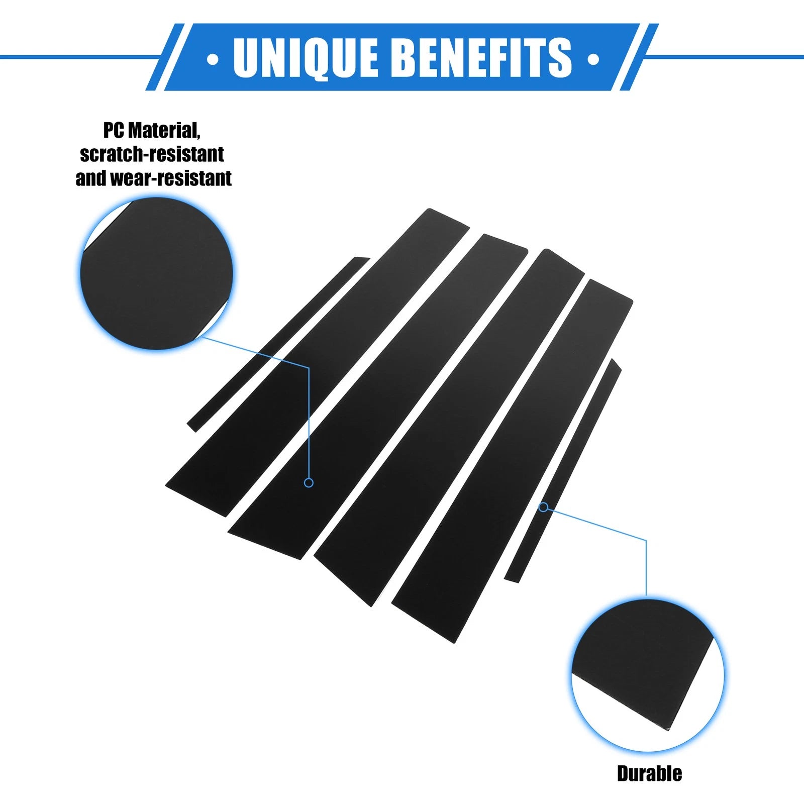 6 Pcs Pillar Posts Door Window Trim Cover for Toyota Corolla (2009–2013)