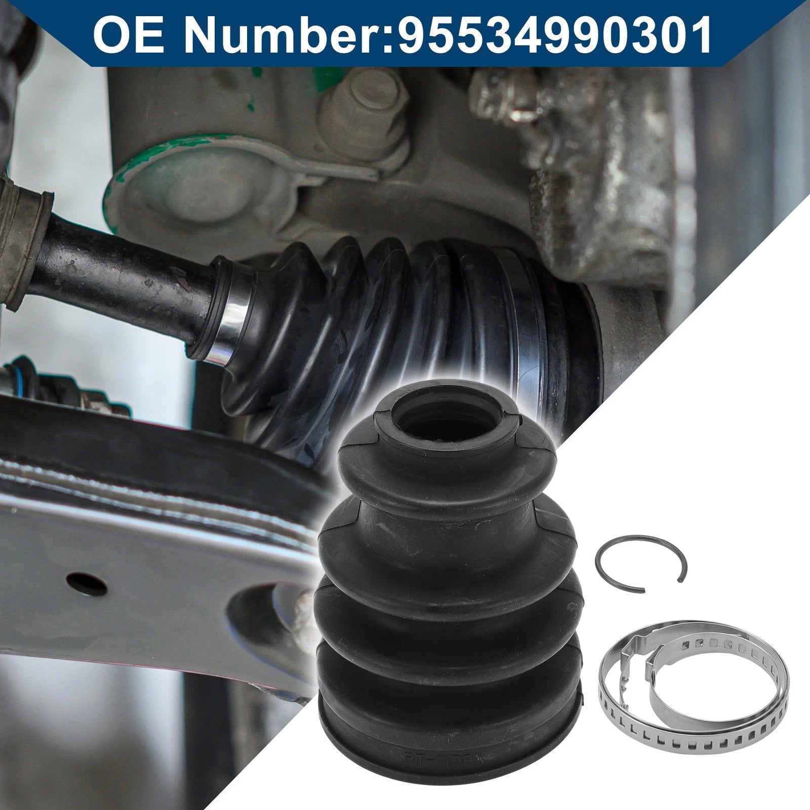 Inner CV Joint Boot Kit w/ Clamps for Porsche Cayenne (2003–2006, 2008–2018)