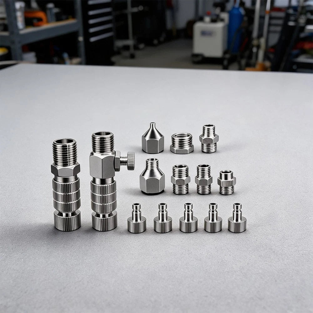 14-Piece Airbrush Fitting Kit with 1/8" & 1/4" Male/Female Options