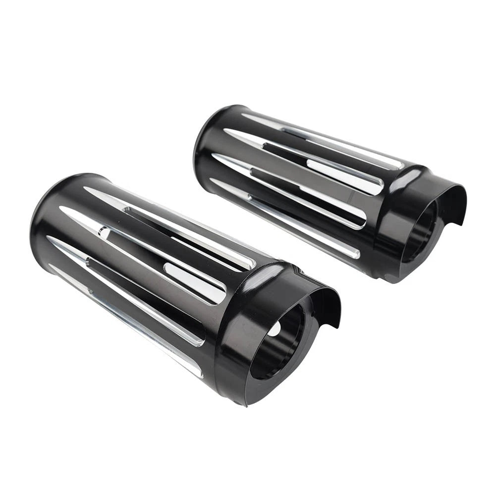 2" Extended Fork Slider Cover Black & Chrome for Harley Touring (2014–2023)