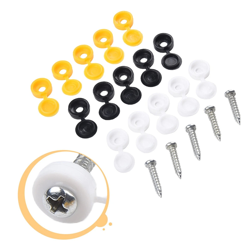 Plate Screws and Hinged Covers for Car Number Plates (Universal)