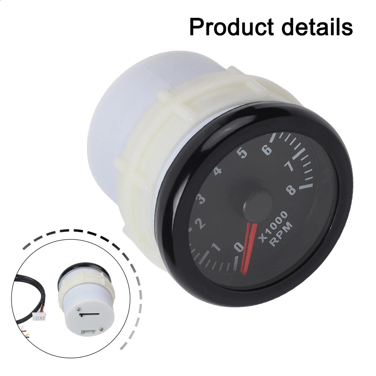 52mm Analogue Tacho Meter for 12V Petrol Engine (08000 RPM)