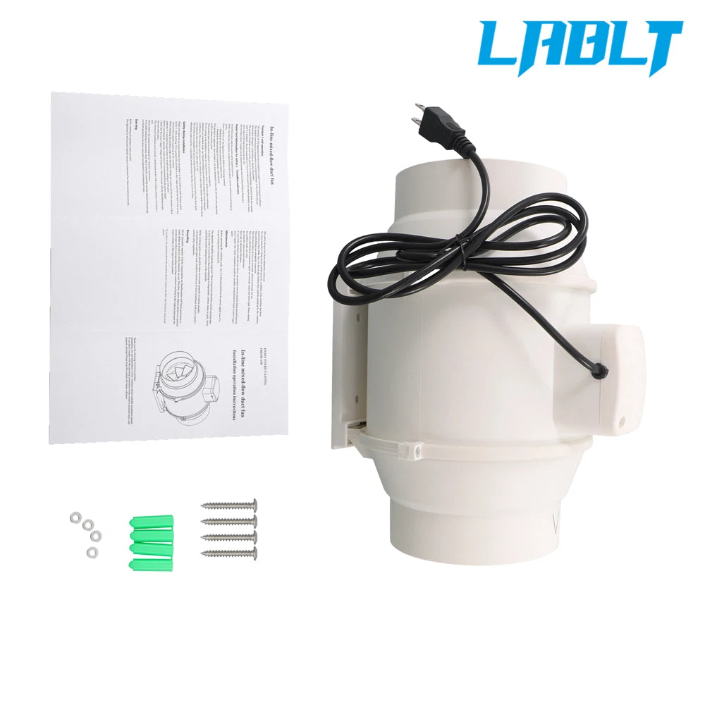 6" Inline Ventilation Exhaust Blower Fan for Kitchen Hydroponics (LABLT)