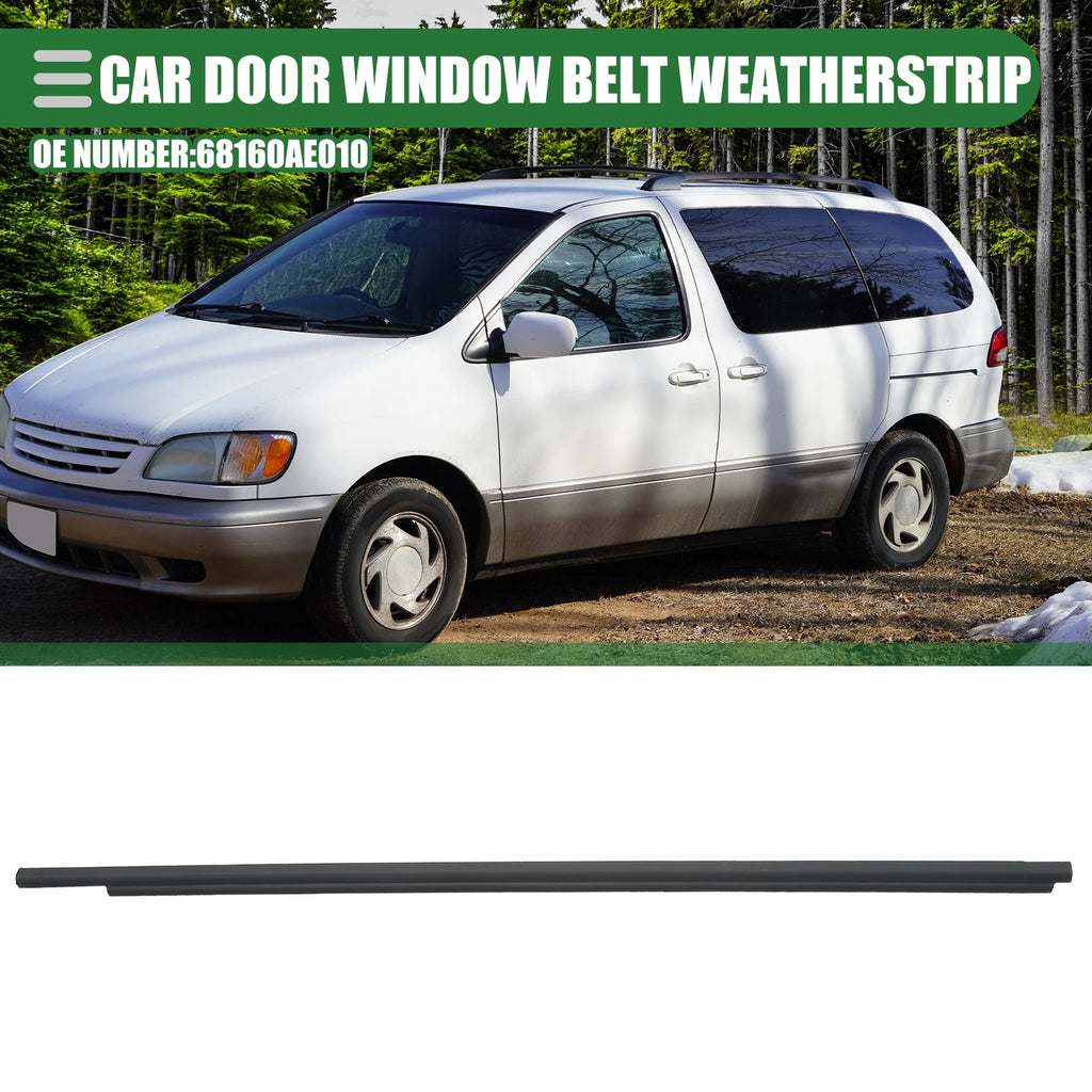 Front Left Window Belt Weatherstrip for Toyota Sienna (2004–2010) Black