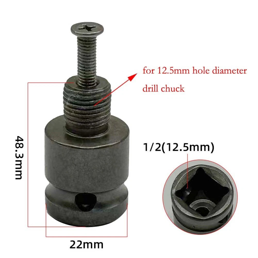 1/2in Drive Adapter for (13mm Chuck, Reverse Thread Fit)