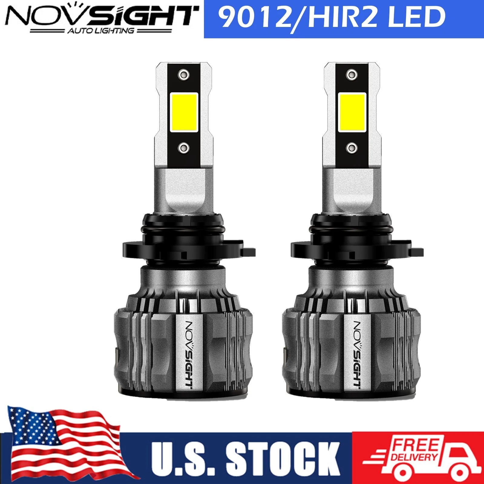 2X 9012 HIR2 LED Headlight Kit Bulb High/Low Beam White 6500K