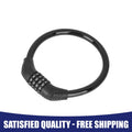 4 Digit Resettable Cable Lock for Bike Bicycle Security Portable (Black)