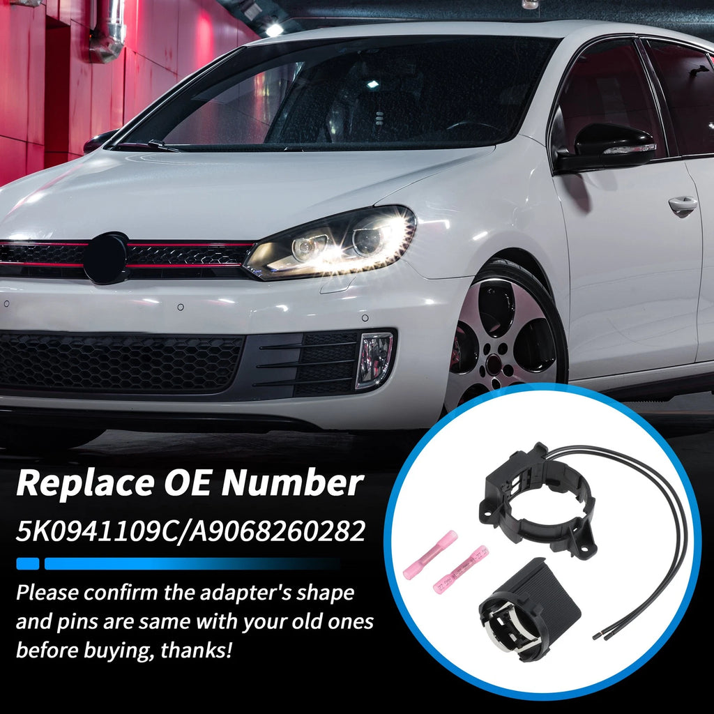 Headlight Bulb Adapter Wiring Kit for VW Golf GTI Passat (2009–2016)