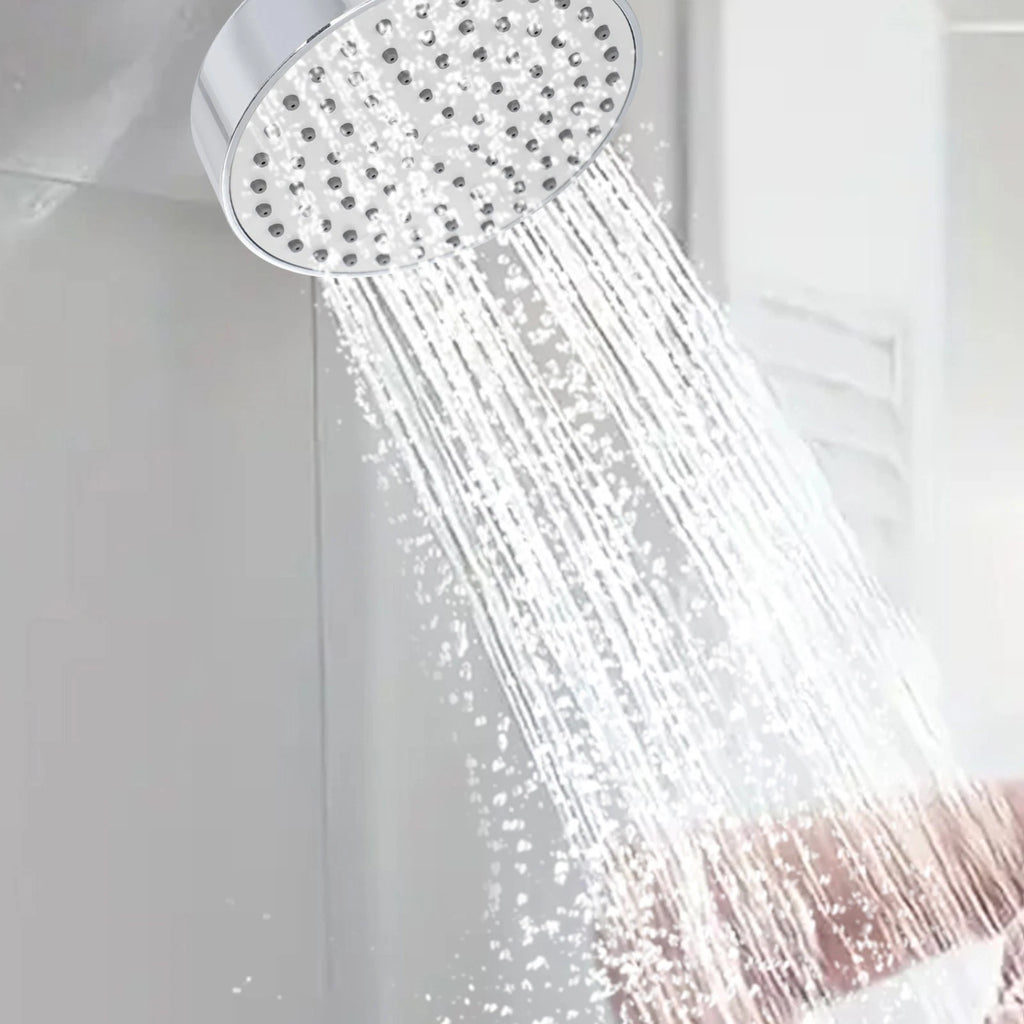 Adjustable 4 Inch Shower Head with Removable Water Restrictor for All Models