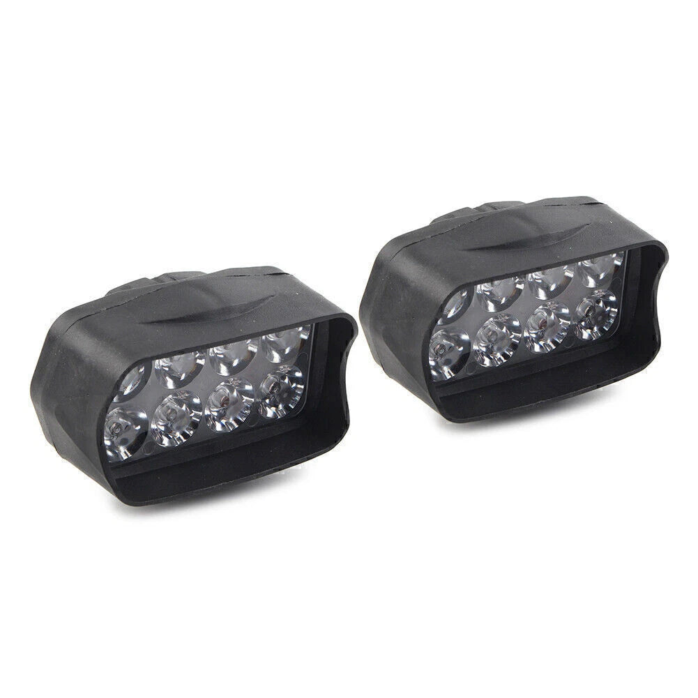 2X 8-LED Motorcycle Headlight Spot Fog Light Bulbs for UTV ATV