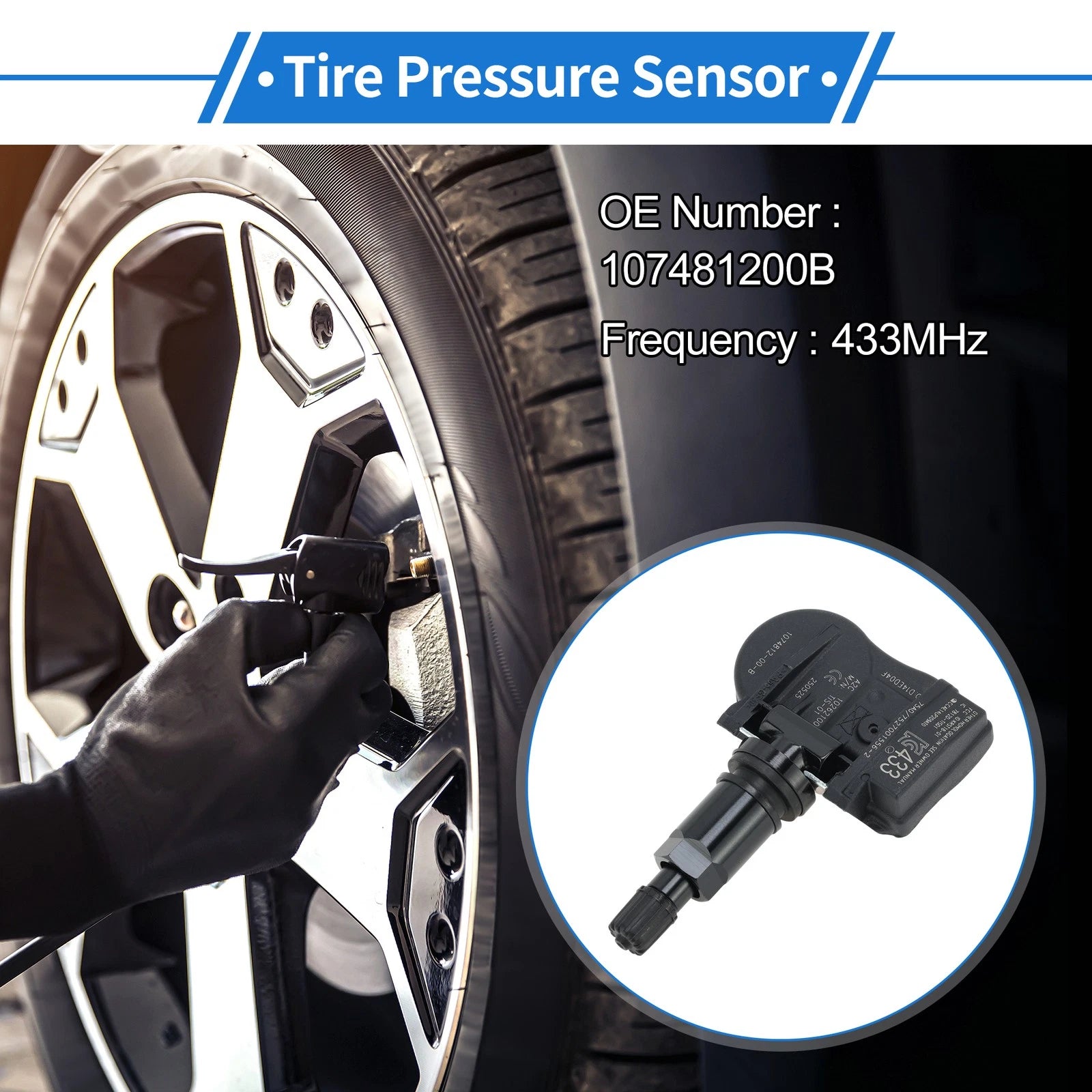 TPMS Sensor No. 107481200B for Tesla Model 3 (2018–2021)