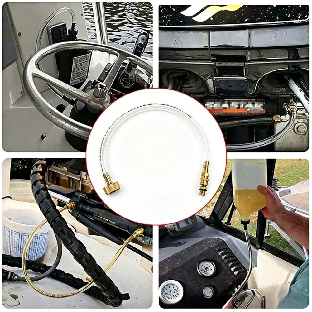 Hydraulic Bleed System Kit for Marine (Plastic Tube, Brass Quick Connect)