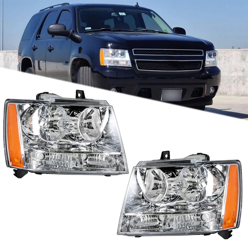 Headlights for Chevy Avalanche/Suburban/Tahoe (2007–2014) Left+Right Halogen
