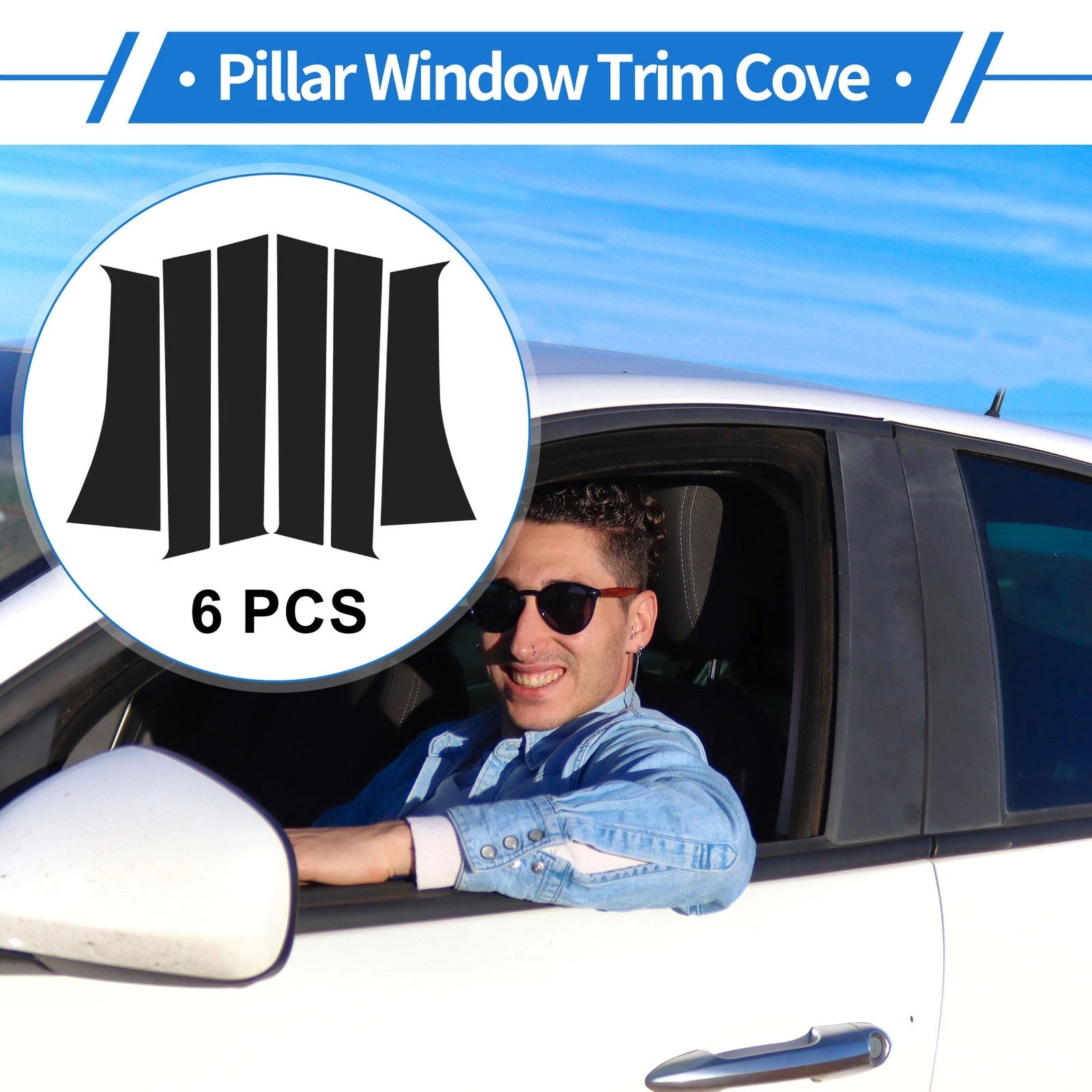 6 Pcs Door Pillar Window Trim Replacement for Mitsubishi Xpander (2017–2025)