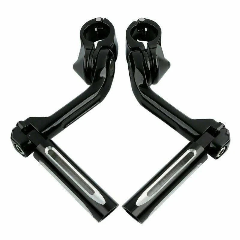 1 1/4" Black Foot Peg Mount Clamps for Harley