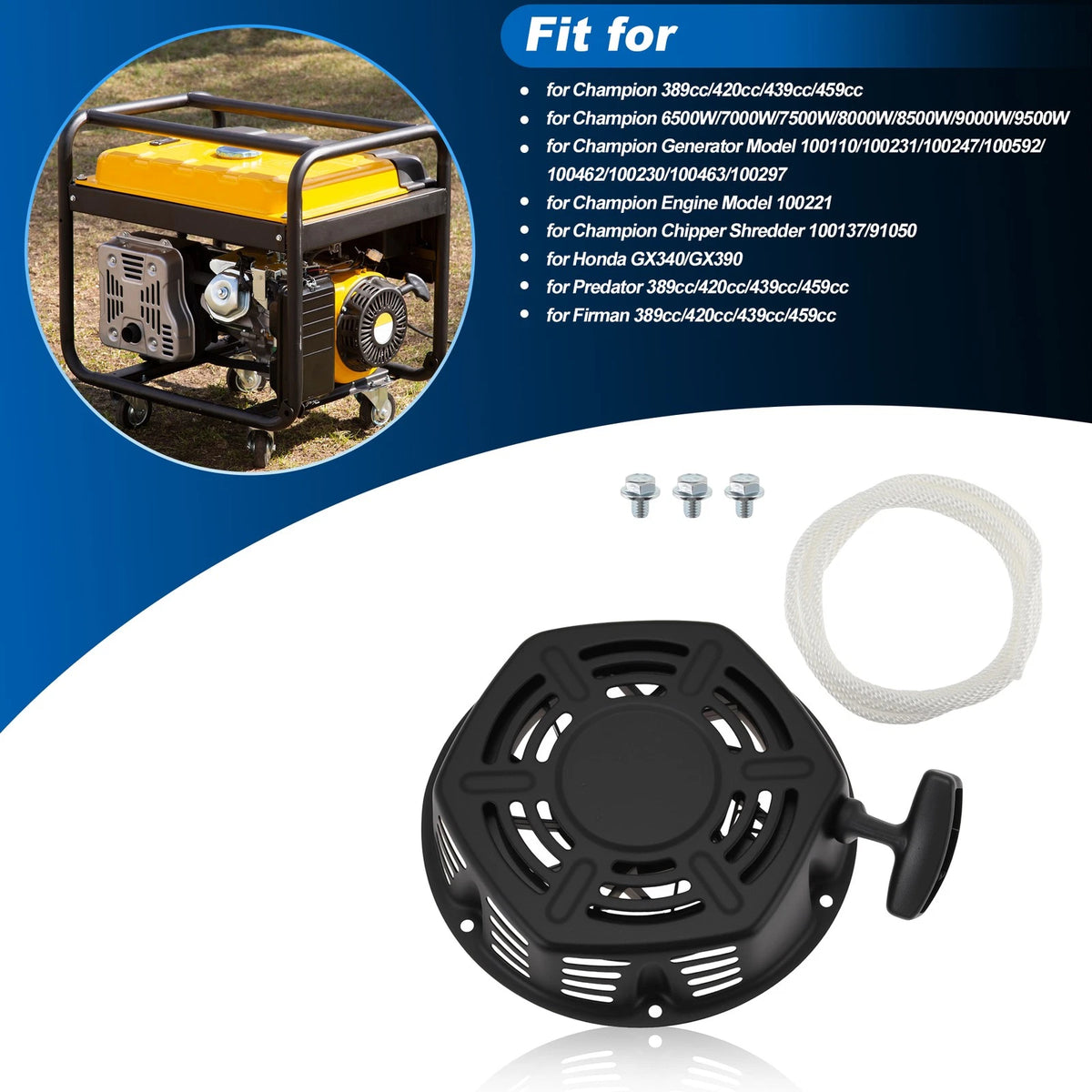 Recoil Rewind Starter Assembly for Champion 389cc/420cc/439cc (2010–2023) 4606100000