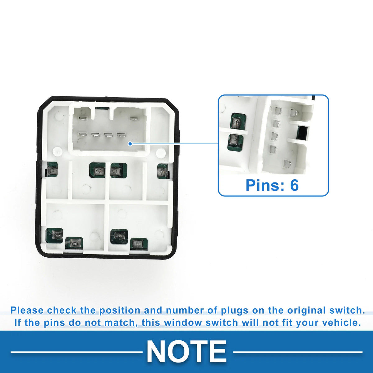 Power Window Switch for Chevrolet Aveo (2006–2011) No. 96652187