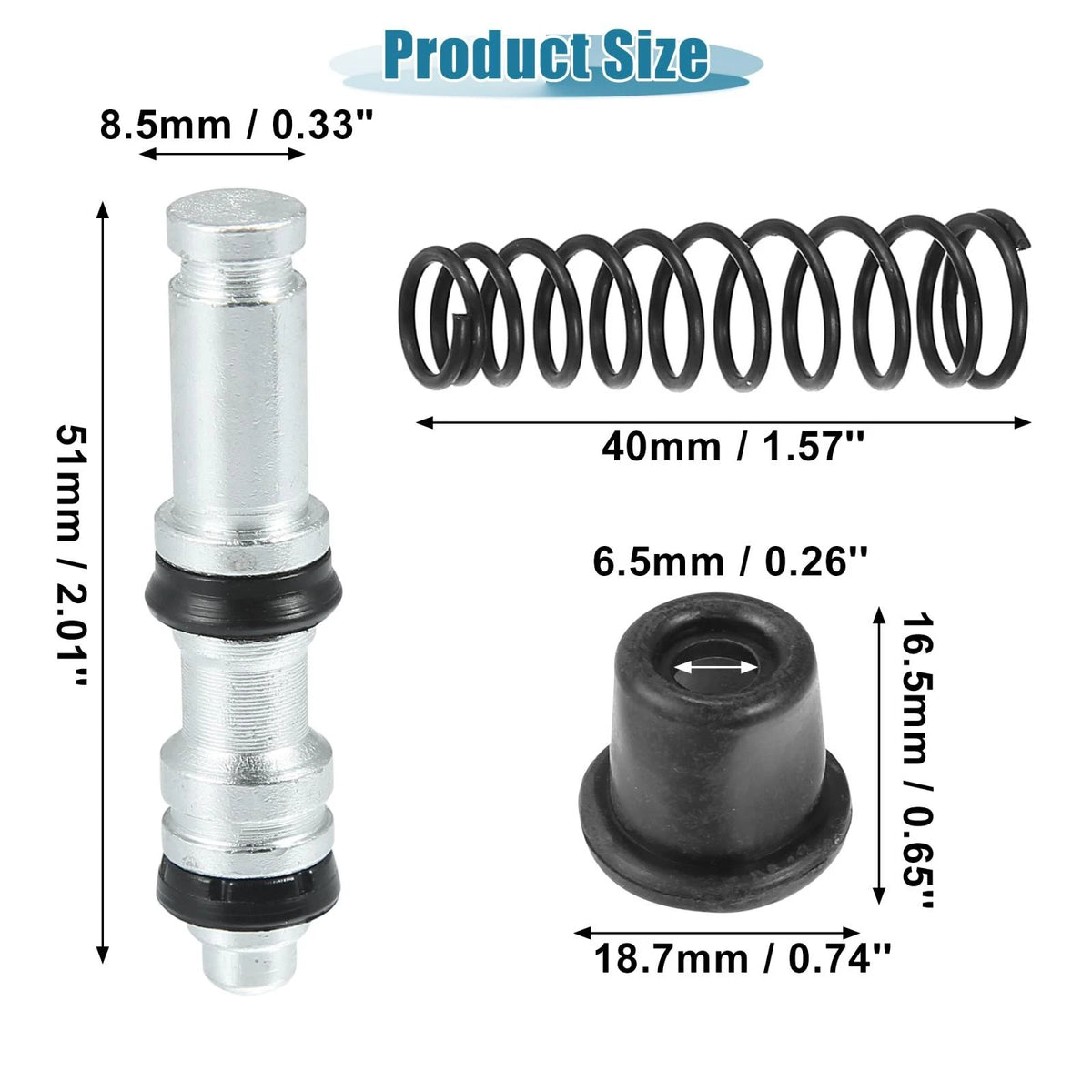 Set of 1 Piston Upper Pump Repair Kit for Motorcycle 11mm