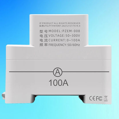 Digital Din Rail Electricity Meter for AC Applications (50-300V)