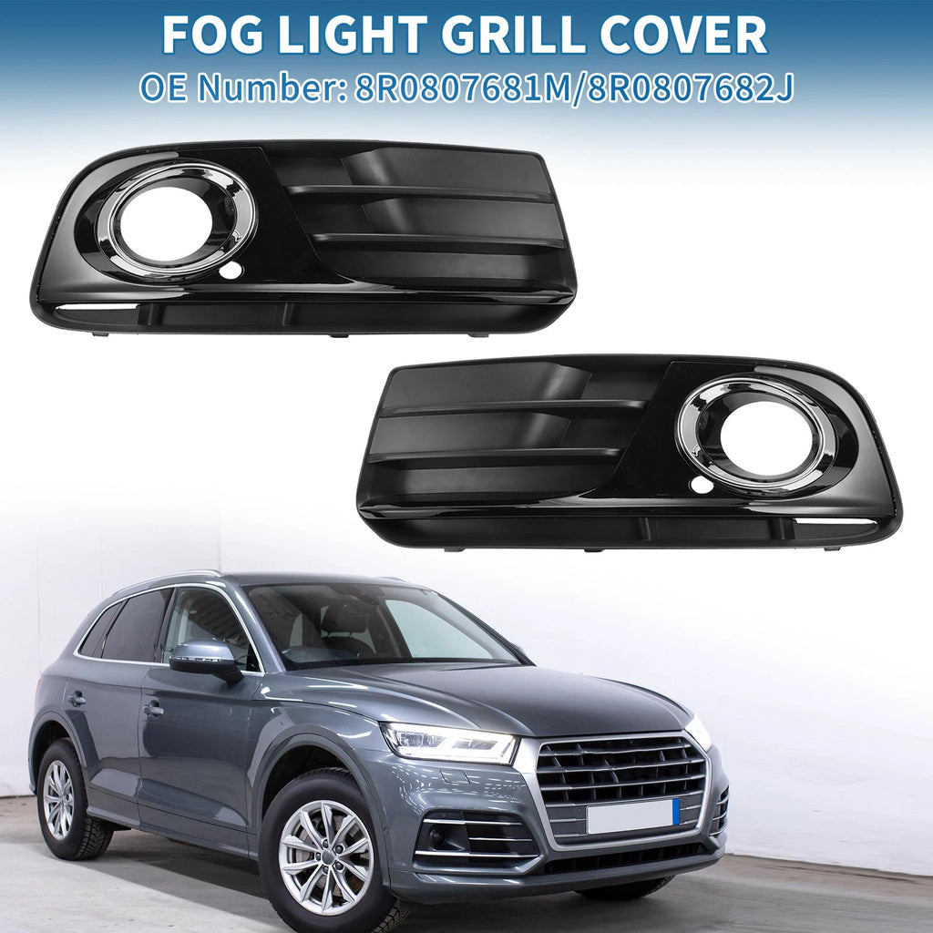 Pair Front Fog Light Grill Replacement for Audi Q5 (2013–2017)