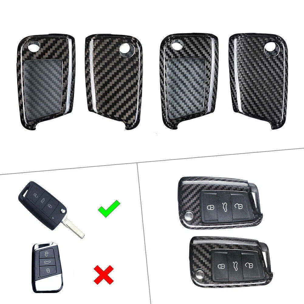 Carbon Fiber Remote Key Shell Cover for VW Golf Jetta (2015–2023)