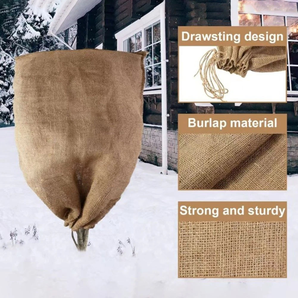 Winter Plant Cover with Zipper and Drawstring for Frost Protection