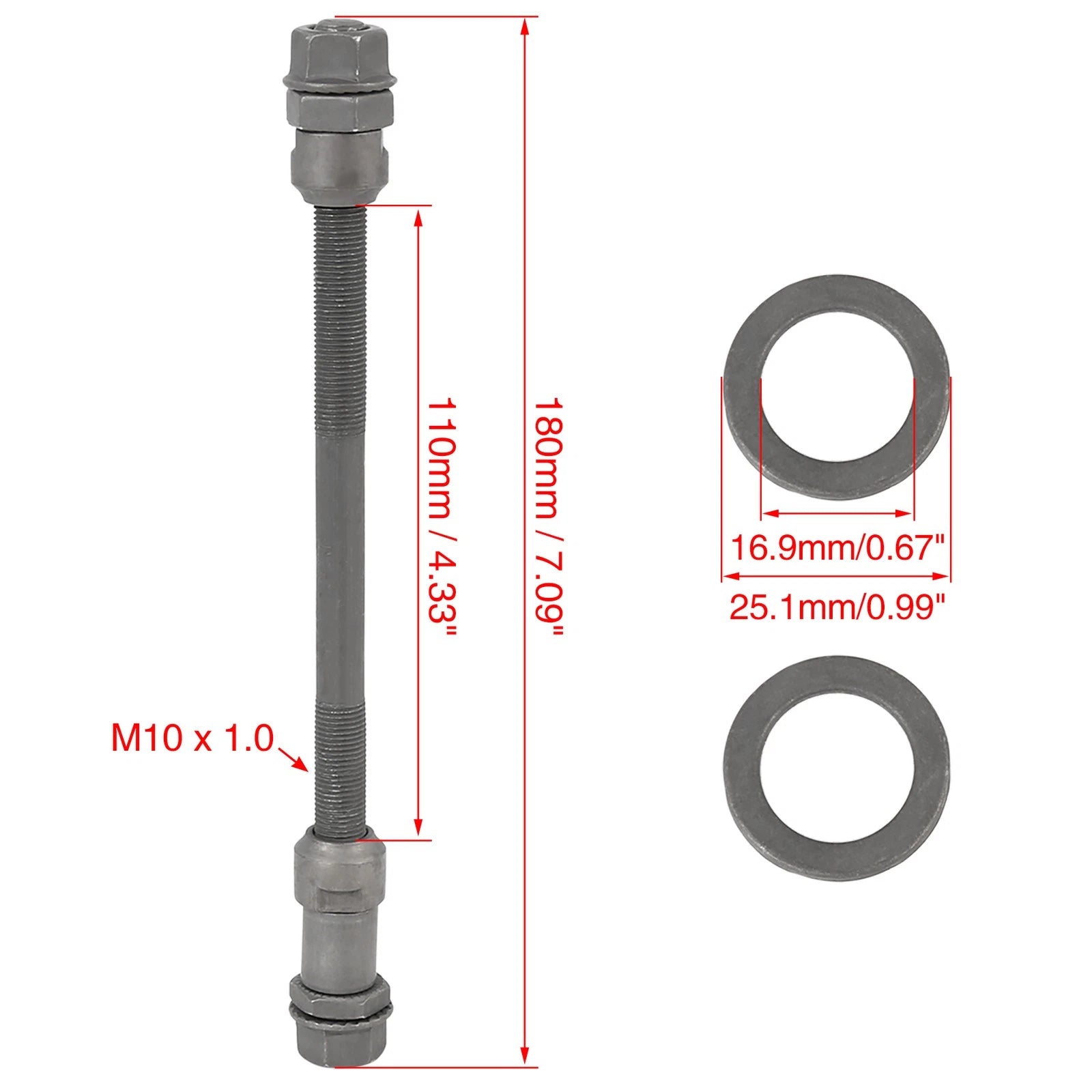 Wheel Hub Axle Rear Solid Shaft for MTB Bicycle Bike (Item 1) (2005–2015)