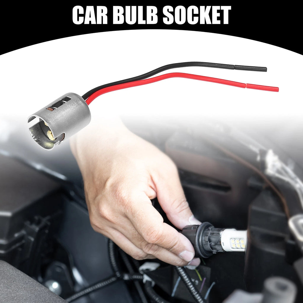 2X BA15D LED Bulb Socket Adapter Plug Extension Wire