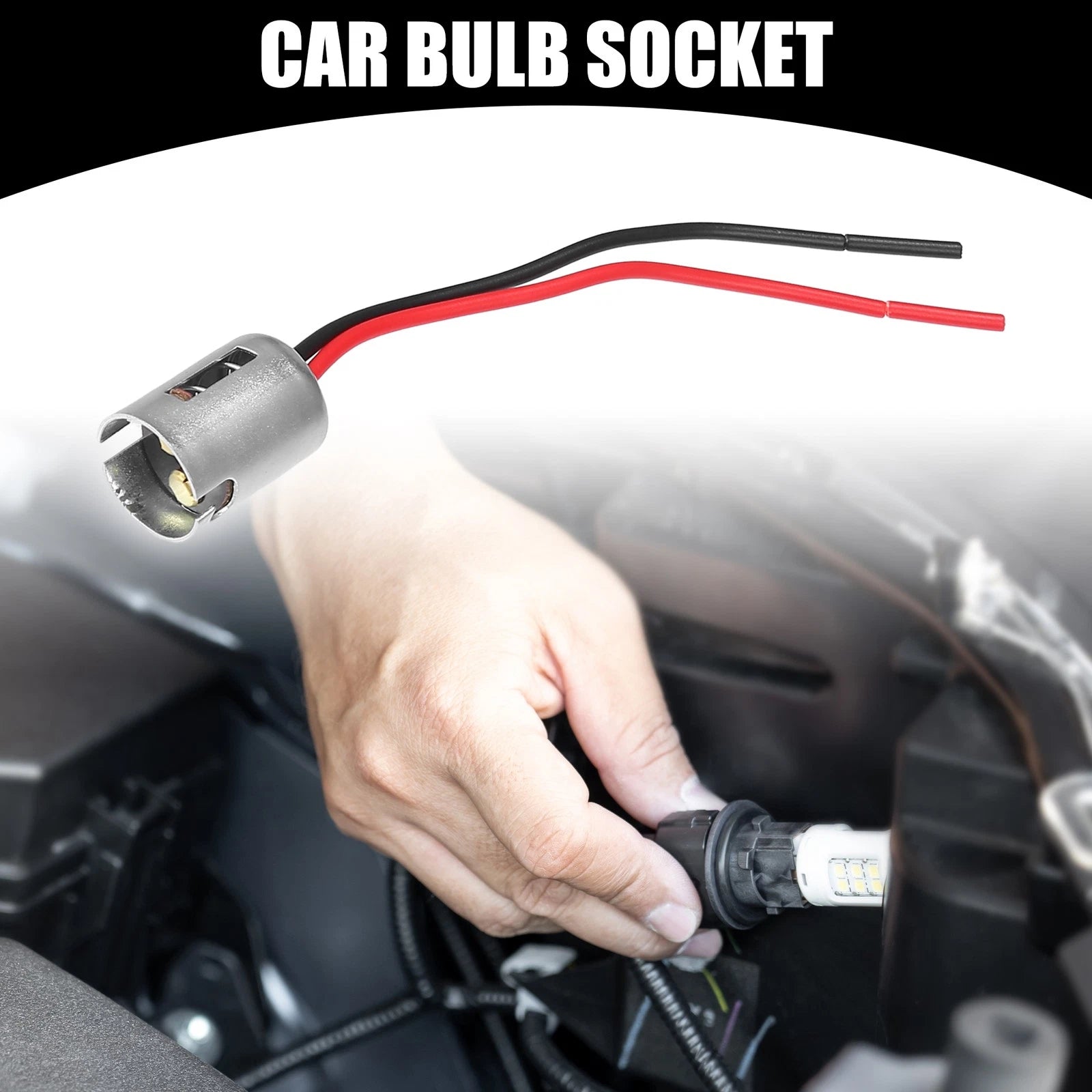 2X BA15D LED Bulb Socket Adapter Plug Extension Wire