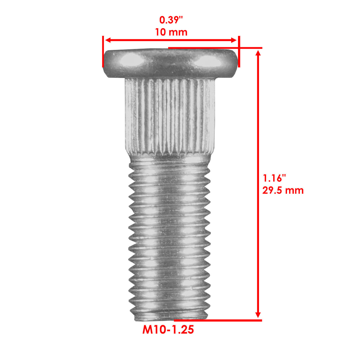 Hub Stud Bolt Front or Rear Replacement for Kawasaki Prairie 360 KVF360 (2003–2004)