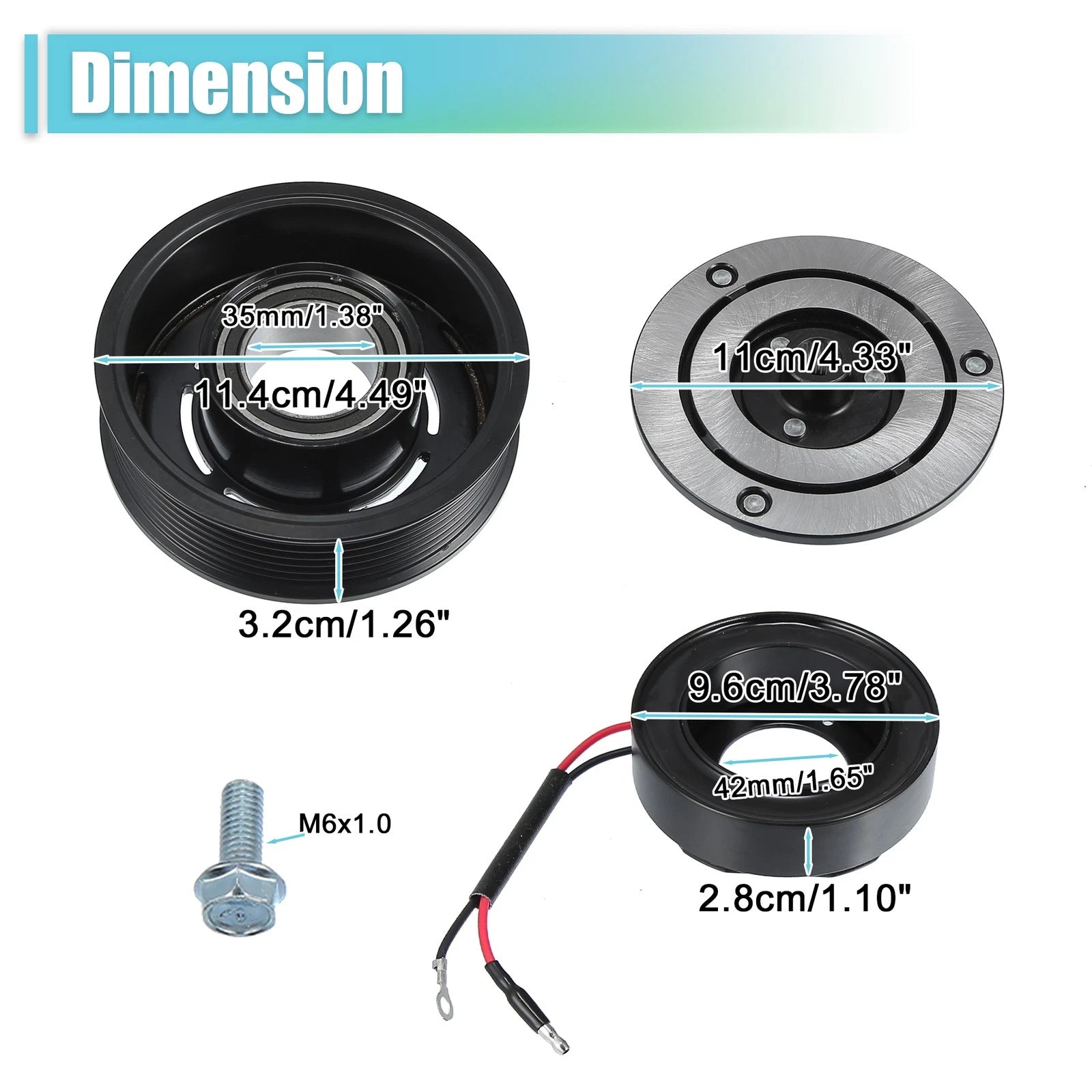 AC Compressor Clutch Set Replacement for Toyota Tacoma (2005–2015)