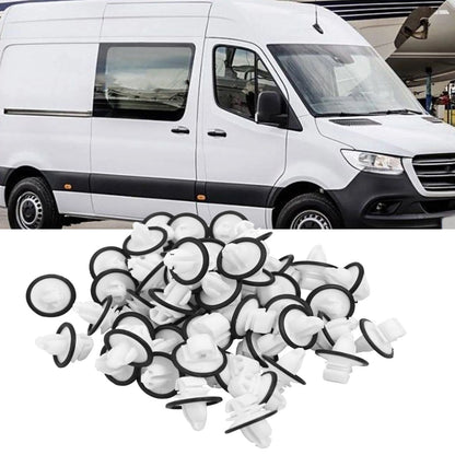 Set of 50 Plastic Bumper Fixing Clips for Mercedes Sprinter Mk3