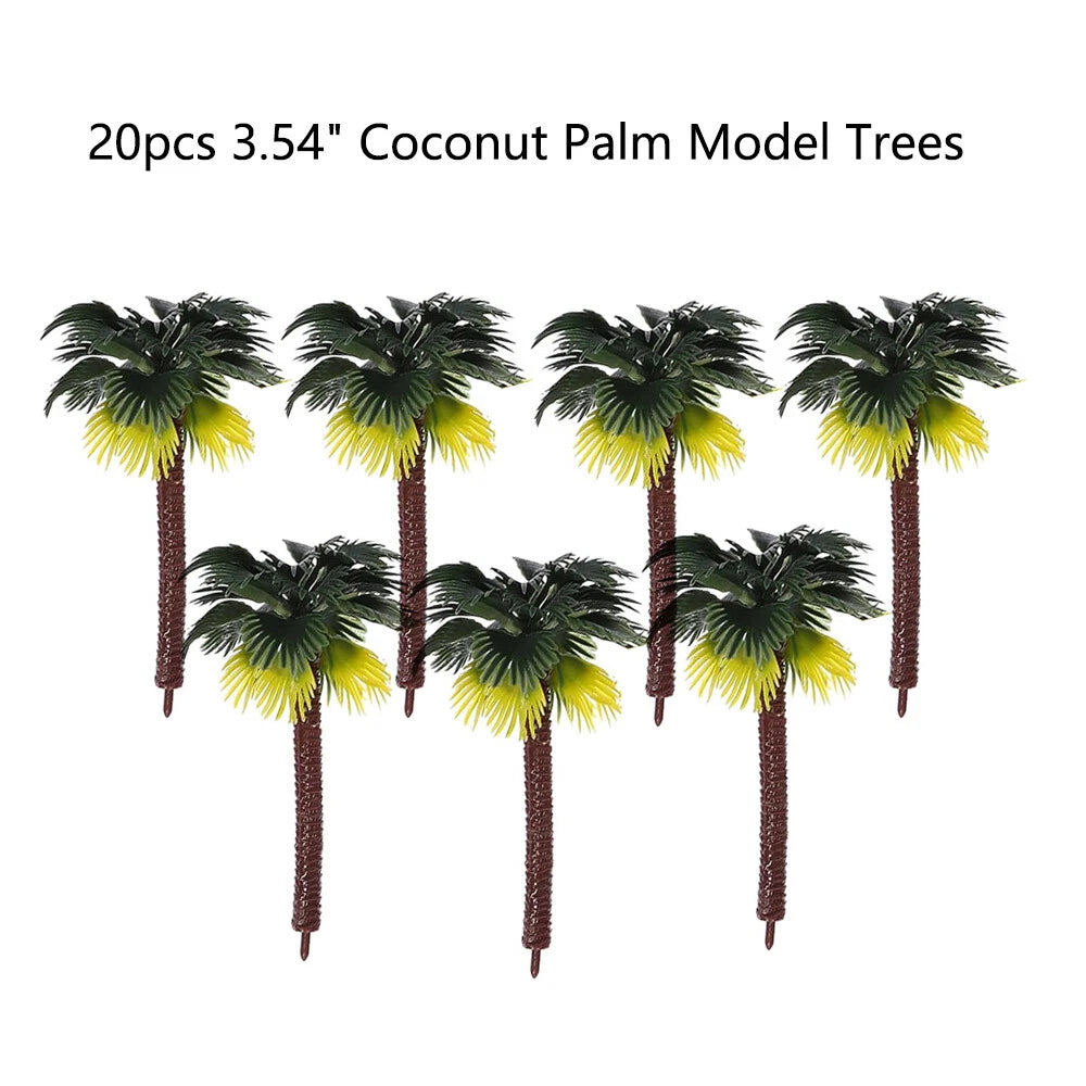 20pcs Miniature Coconut Palm Trees for Dioramas