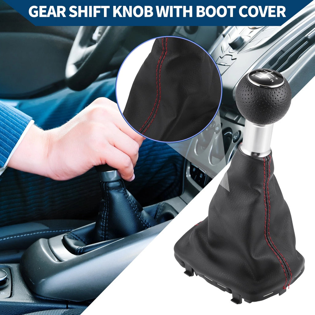 Gear Shift Knob with Dust Cover for Audi A3 (2000–2003) Faux Leather Black